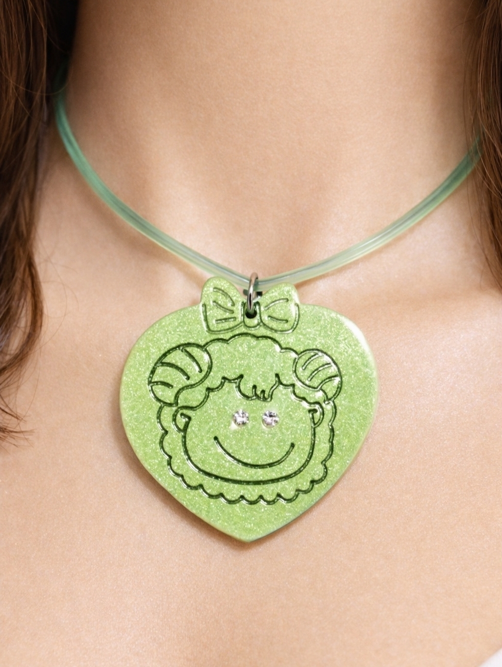 The Ram (Aries) March 21– April 19 Green Zodiac Pendant Rubber Cord Necklace